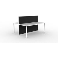 SHUSH30 Double Sided Workstation - 2 Person - Round Leg - White