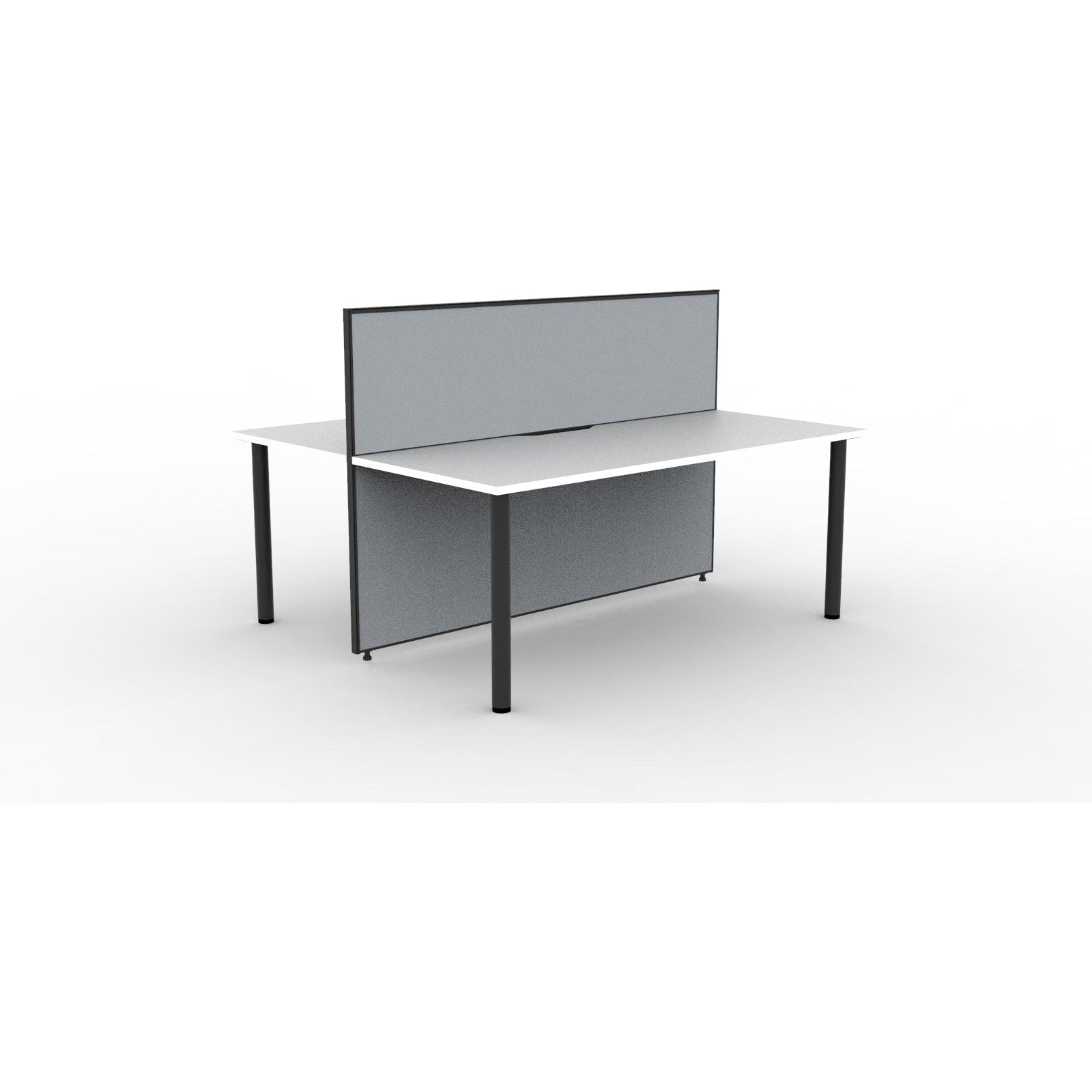 SHUSH30 Double Sided Workstation - 2 Person - Round Leg - White