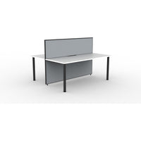 SHUSH30 Double Sided Workstation - 2 Person - Round Leg - White