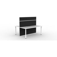 SHUSH30 Double Sided Workstation - 2 Person - Round Leg - White
