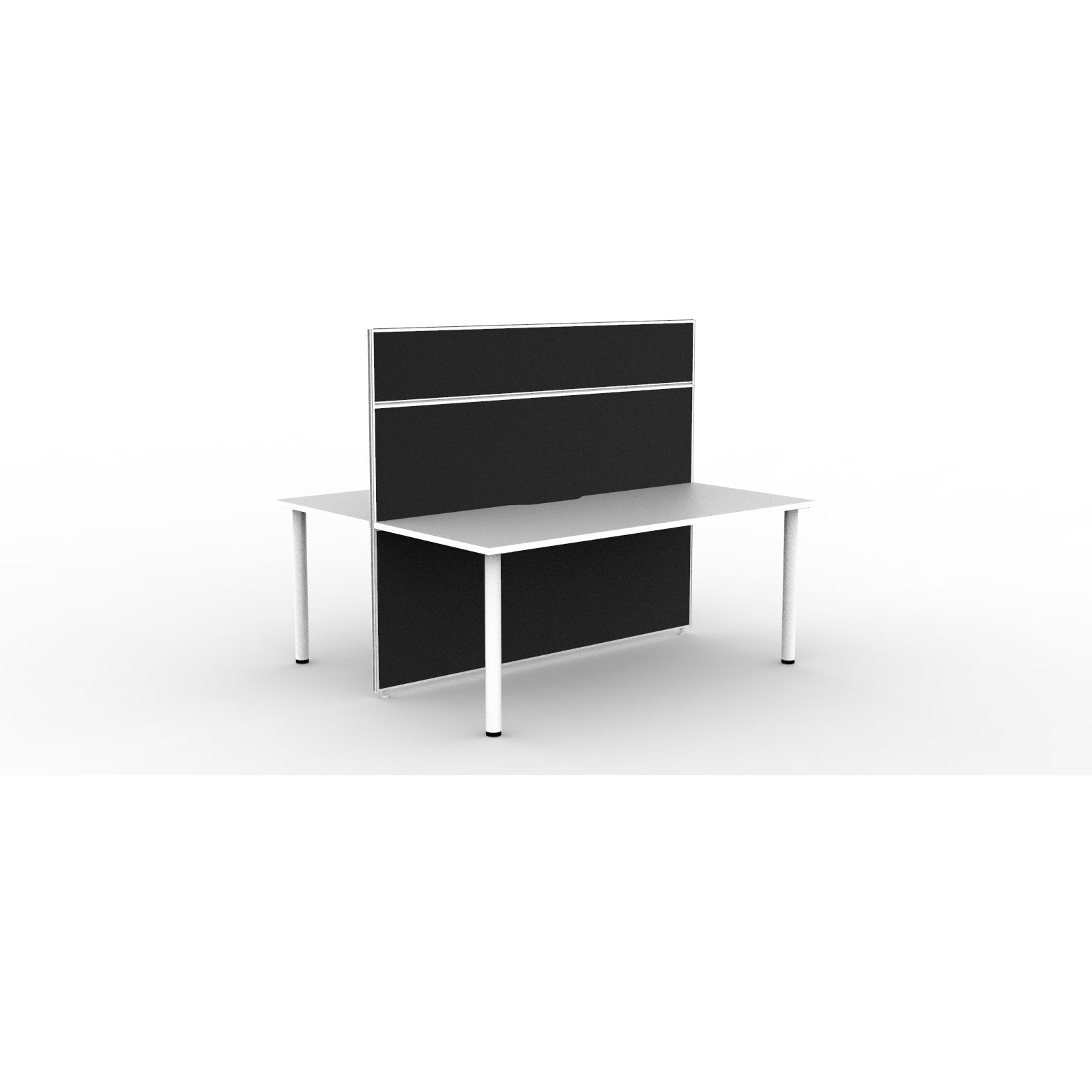 SHUSH30 Double Sided Workstation - 2 Person - Round Leg - White