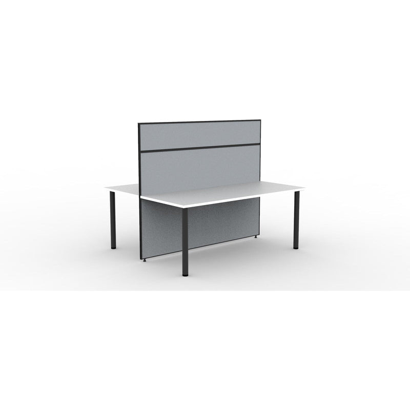 SHUSH30 Double Sided Workstation - 2 Person - Round Leg - White