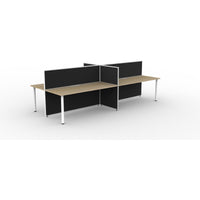 SHUSH30 Double Sided Workstation - 4 Person - Round Leg - Oak