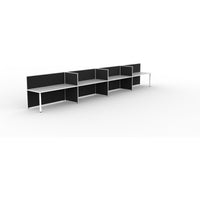 SHUSH30 Workstation - 4 Person - Round Leg - White