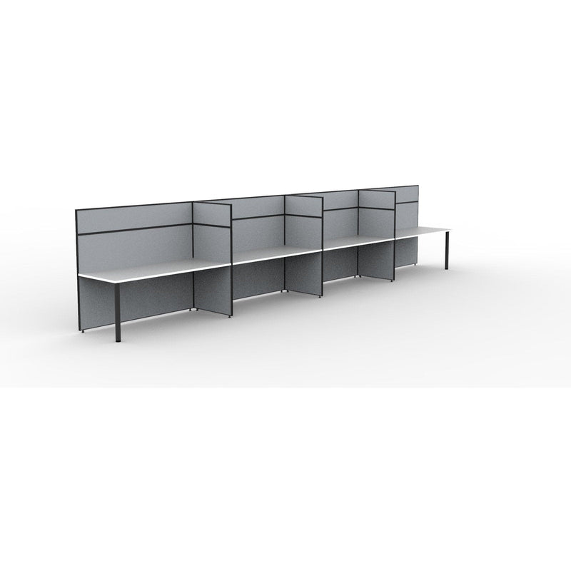 SHUSH30 Workstation - 4 Person - Round Leg - White