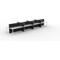 SHUSH30 Double Sided Workstation - 8 Person - Round Leg - White