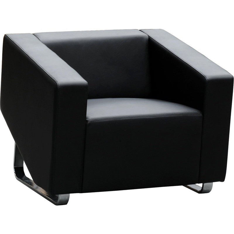 Cube Single Leather Lounge - Black