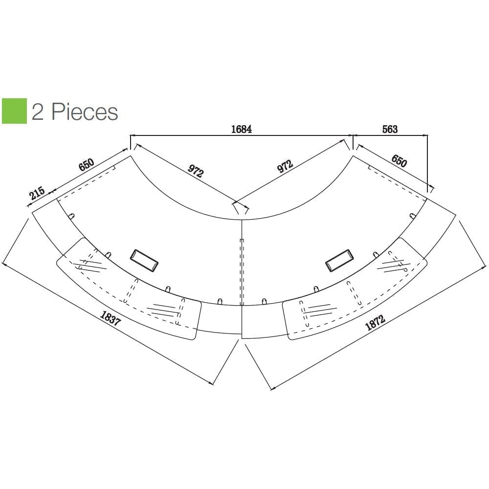 EVO High Low Modular Reception Counter - 2 Piece