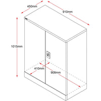 GO Steel Swing Door Cupboard 910W x 1015H