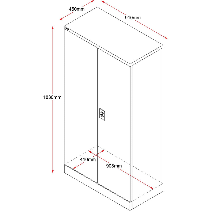 GO Steel Swing Door Cupboard 910W x 1830H