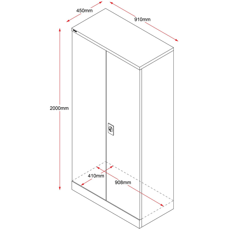 GO Steel Swing Door Cupboard 910W x 2000H