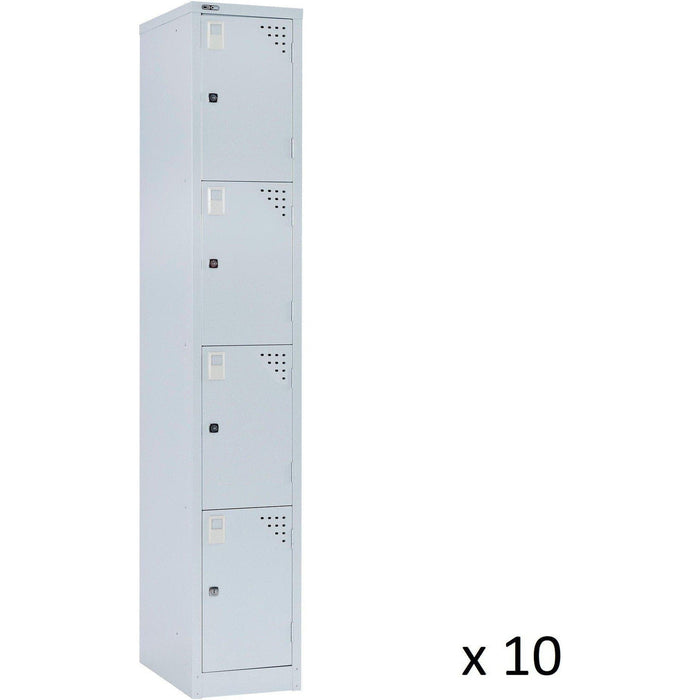 Set of 10 GO Steel Lockers 4 Door