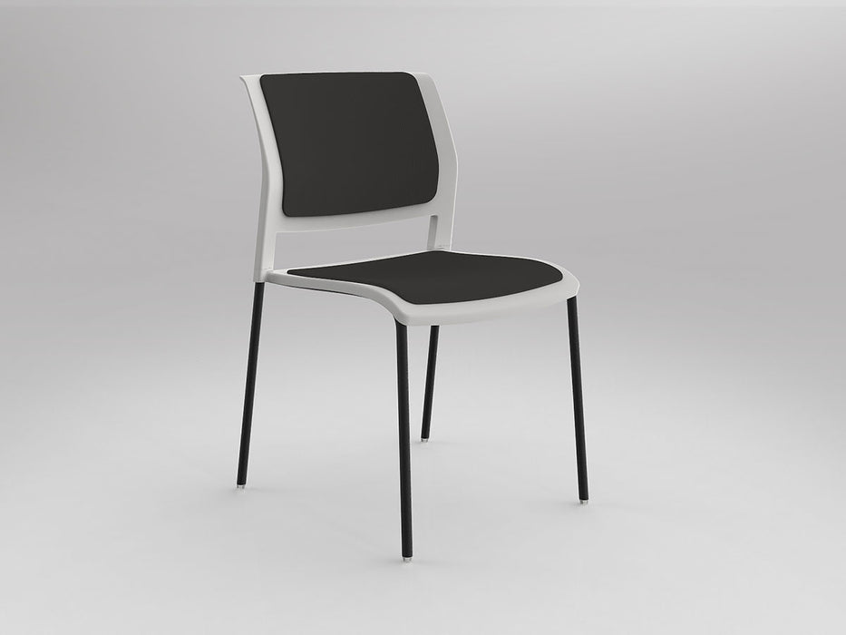Game Chair With Upholstery - 4 Leg - Black Frame