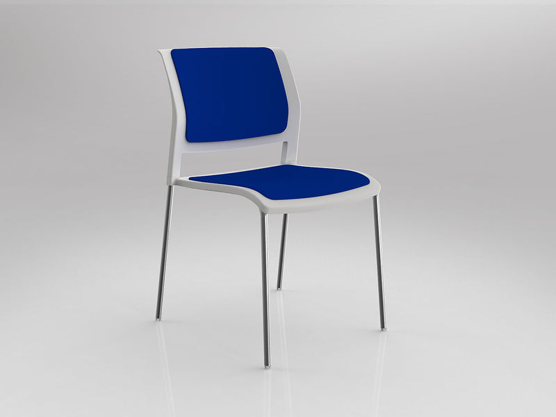 Game Chair With Upholstery - 4 Leg - Chrome Frame