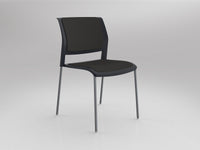 Game Chair With Upholstery - 4 Leg - Silver Frame