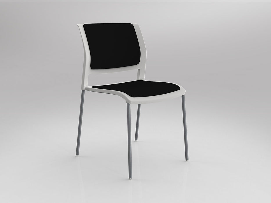 Game Chair With Upholstery - 4 Leg - Silver Frame