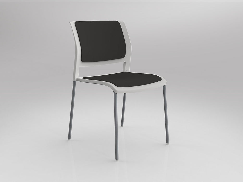 Game Chair With Upholstery - 4 Leg - Silver Frame