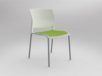 Game Chair With Upholstery - 4 Leg - Silver Frame