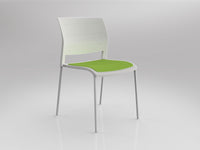 Game Chair With Upholstery - 4 Leg - White Frame