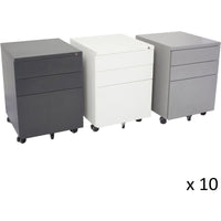 Set of 10 GO Steel Mobile Pedestals