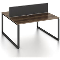 Worksmart 2 Person Double Sided Workstation - Loop Leg - With Screen