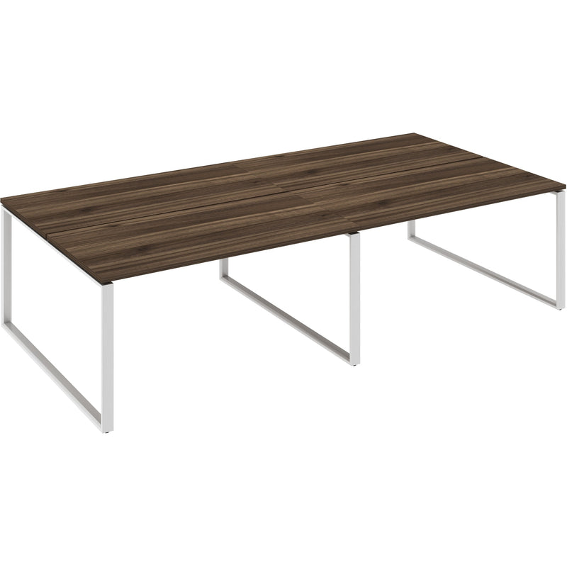 Worksmart 4 Person Double Sided Workstation - Loop Leg - No Screen