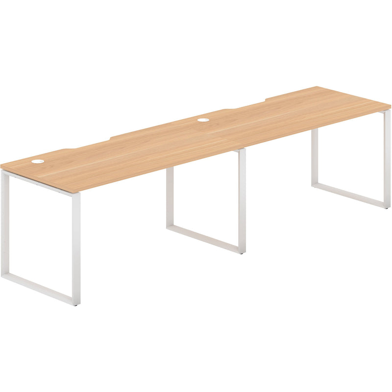 Worksmart 2 Person Single Sided Workstation - Loop Leg - No Screen