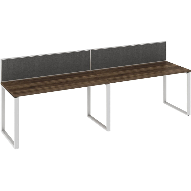 Worksmart 2 Person Single Sided Workstation - Loop Leg - With Screens