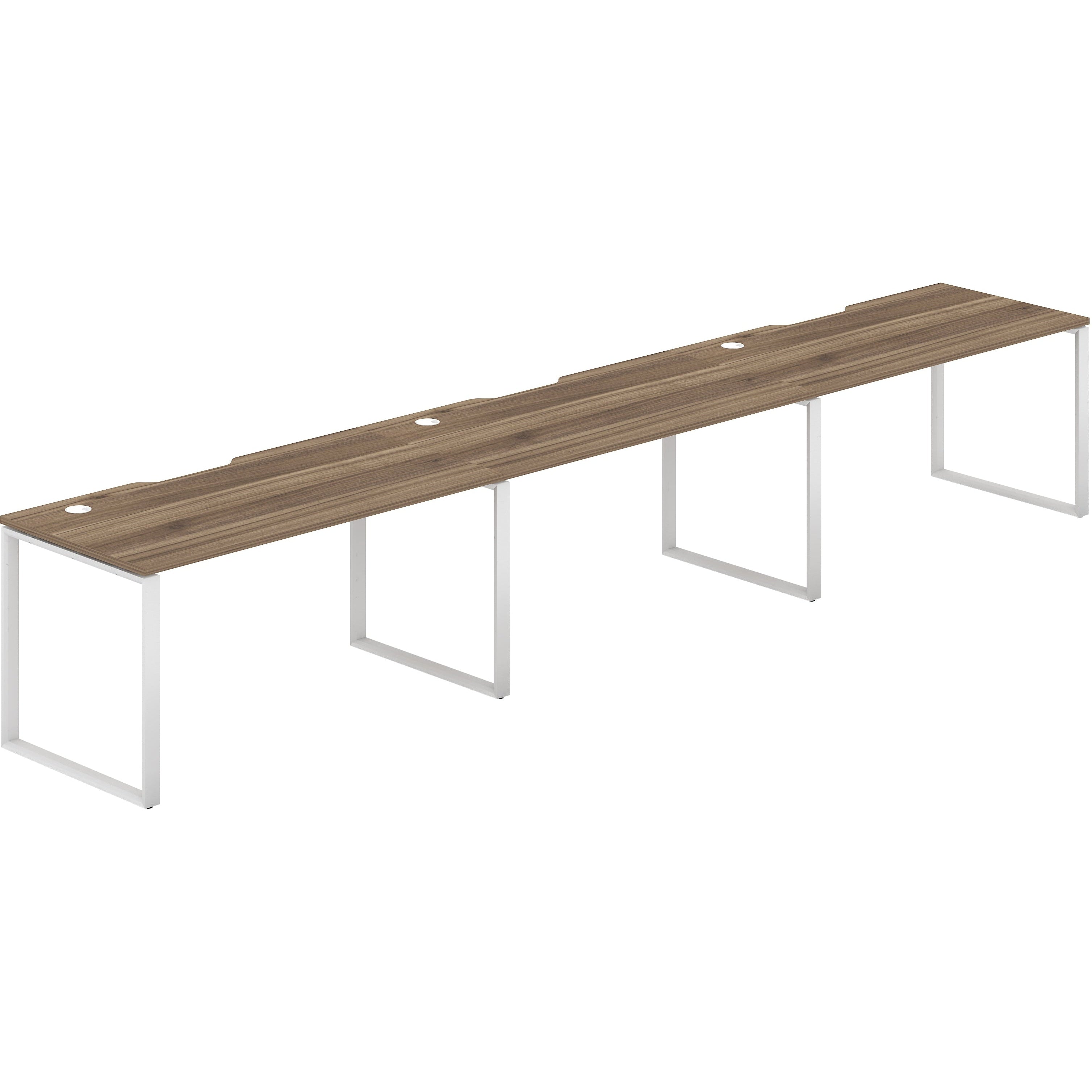 Worksmart 3 Person Single Sided Workstation - Loop Leg - No Screen