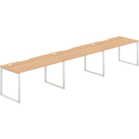 Worksmart 3 Person Single Sided Workstation - Loop Leg - No Screen