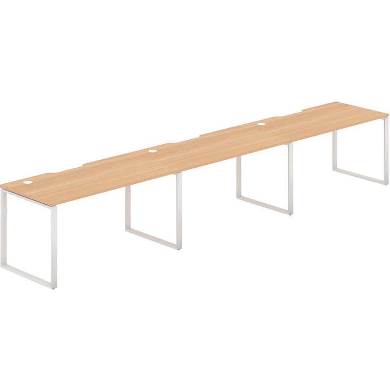 Worksmart 3 Person Single Sided Workstation - Loop Leg - No Screen