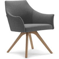 Tulip Wooden Leg Tub Chair - Charcoal