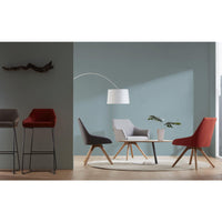 Tulip Wooden Leg Tub Chair - Blue