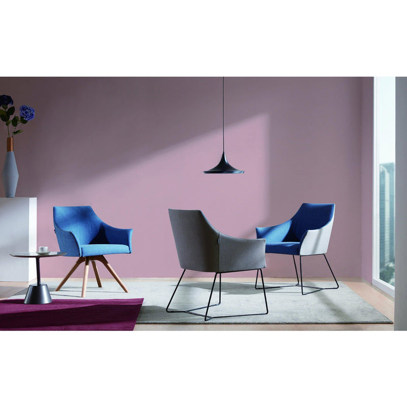 Tulip Wooden Leg Tub Chair - Blue