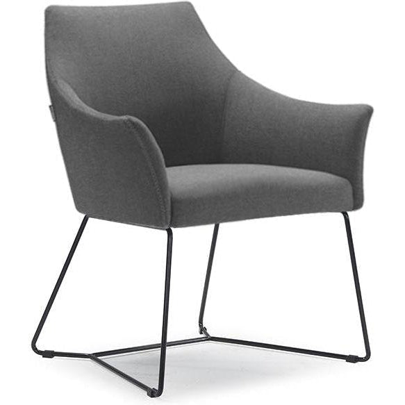 Tulip Sled Base Tub Chair - Charcoal