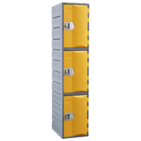 Heavy Duty Plastic Lockers 3 Tiers Full Height