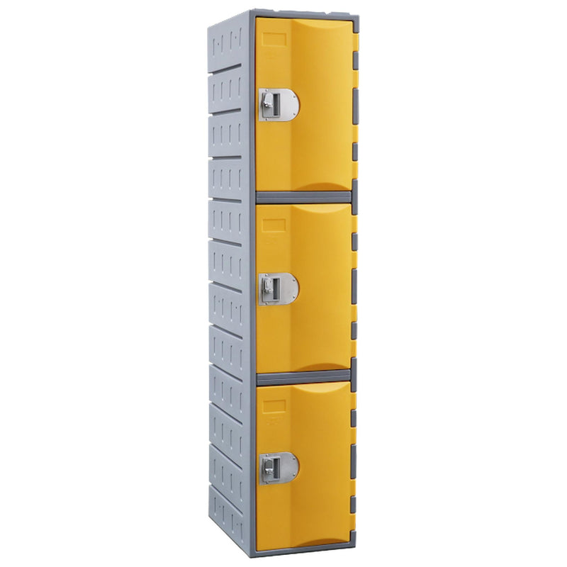 Heavy Duty Plastic Lockers 3 Tiers Full Height