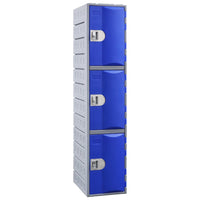 Heavy Duty Plastic Lockers 3 Tiers Full Height