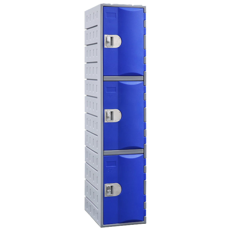 Heavy Duty Plastic Lockers 3 Tiers Full Height