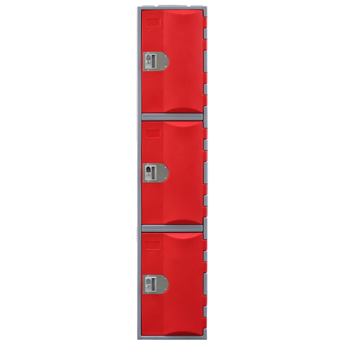 Heavy Duty Plastic Lockers 3 Tiers Full Height