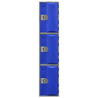 Heavy Duty Plastic Lockers 3 Tiers Full Height