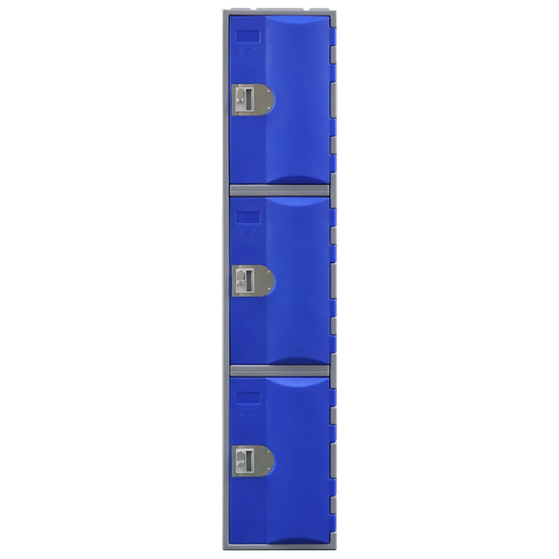 Heavy Duty Plastic Lockers 3 Tiers Full Height
