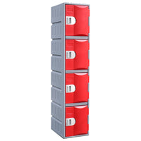 Heavy Duty Plastic Lockers 4 Tiers Full Height
