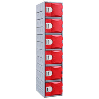 Heavy Duty Plastic Lockers 6 Tiers Full Height