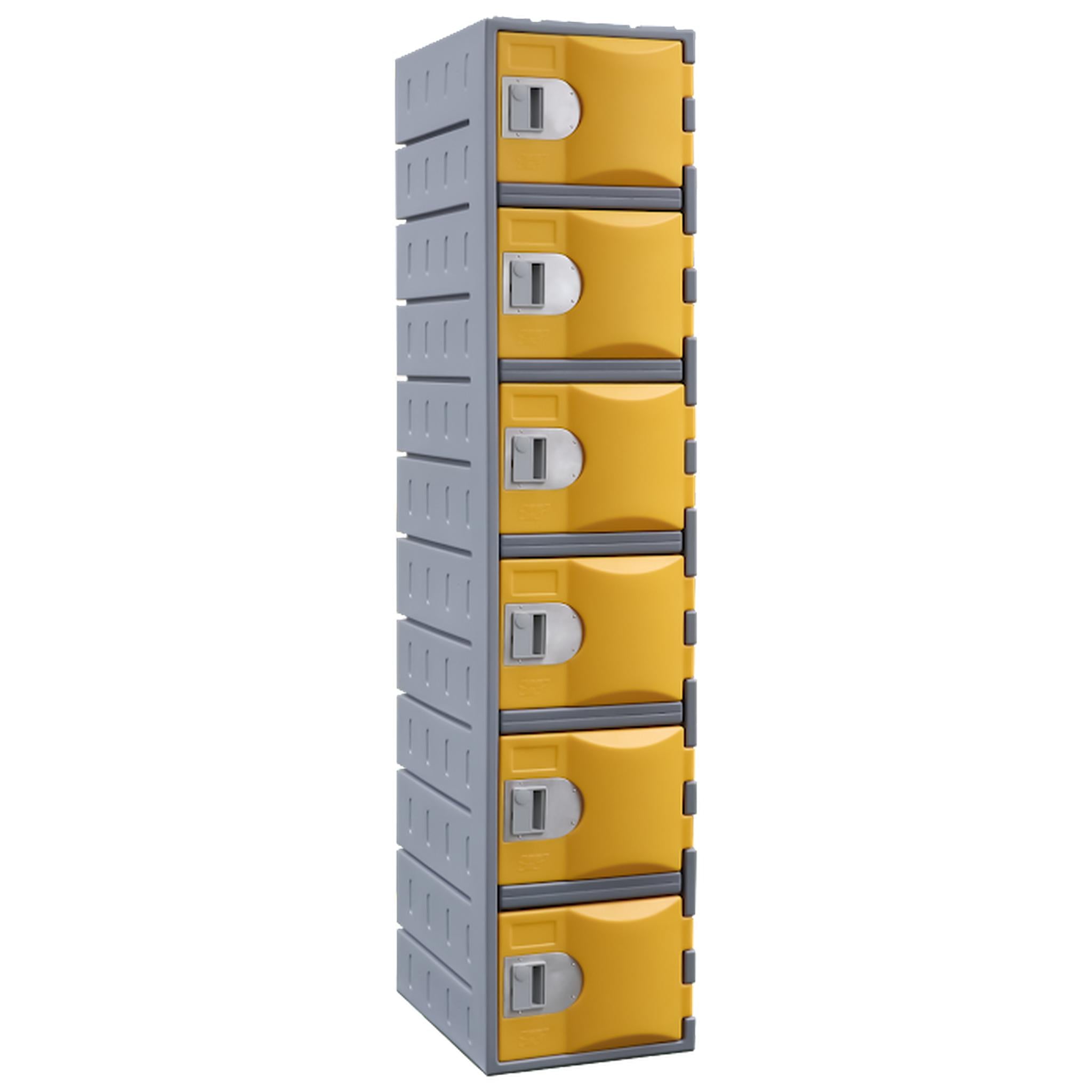 Heavy Duty Plastic Lockers 6 Tiers Full Height