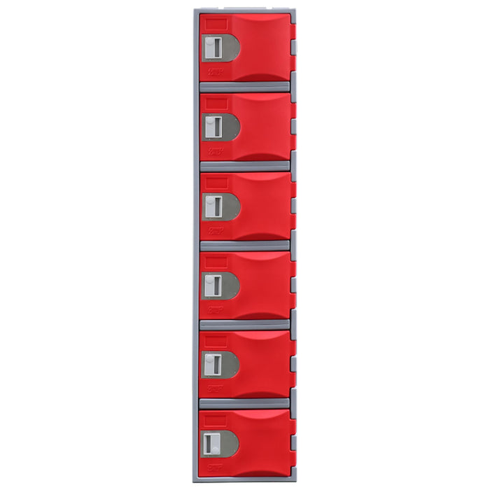 Heavy Duty Plastic Lockers 6 Tiers Full Height