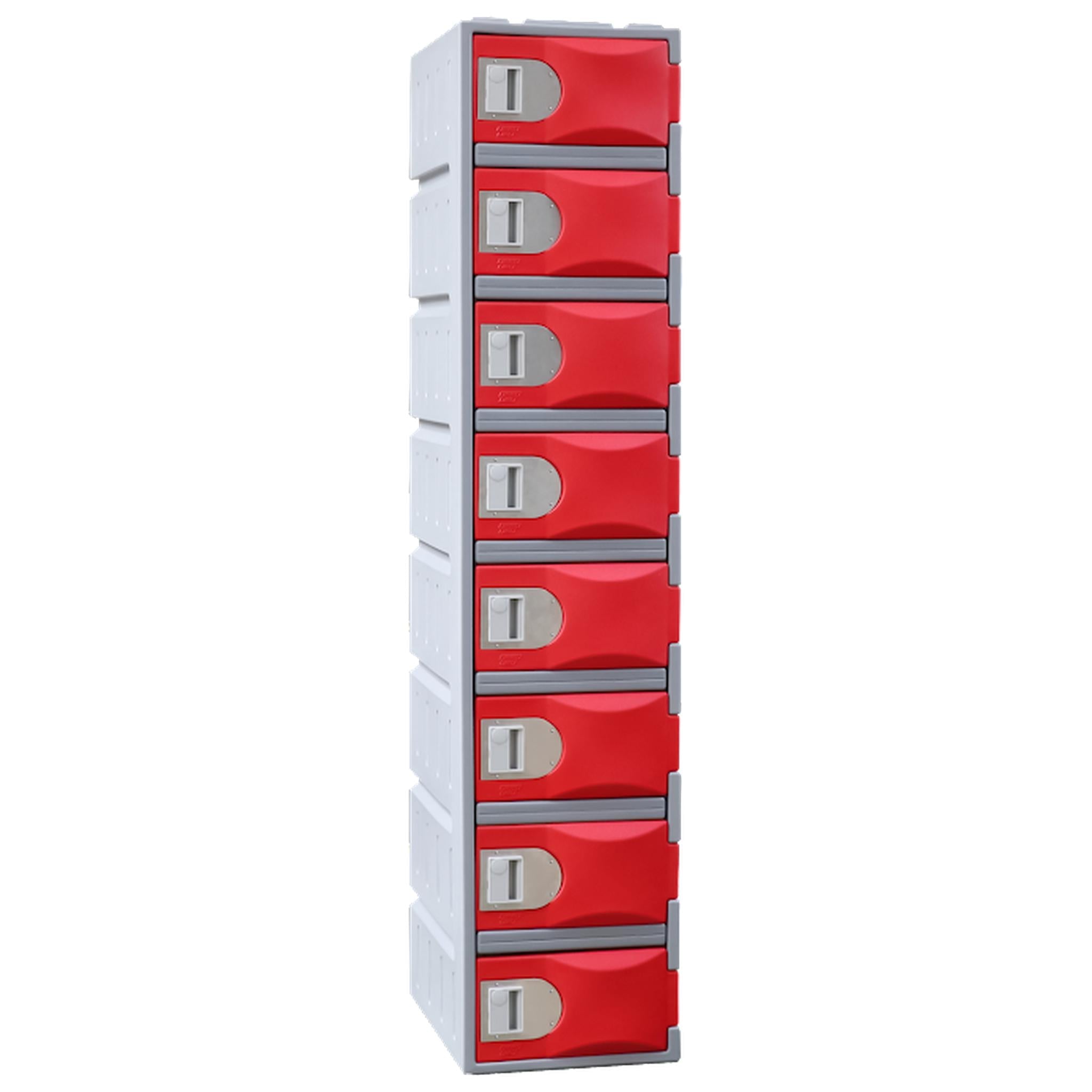 Heavy Duty Plastic Lockers 8 Tiers Full Height