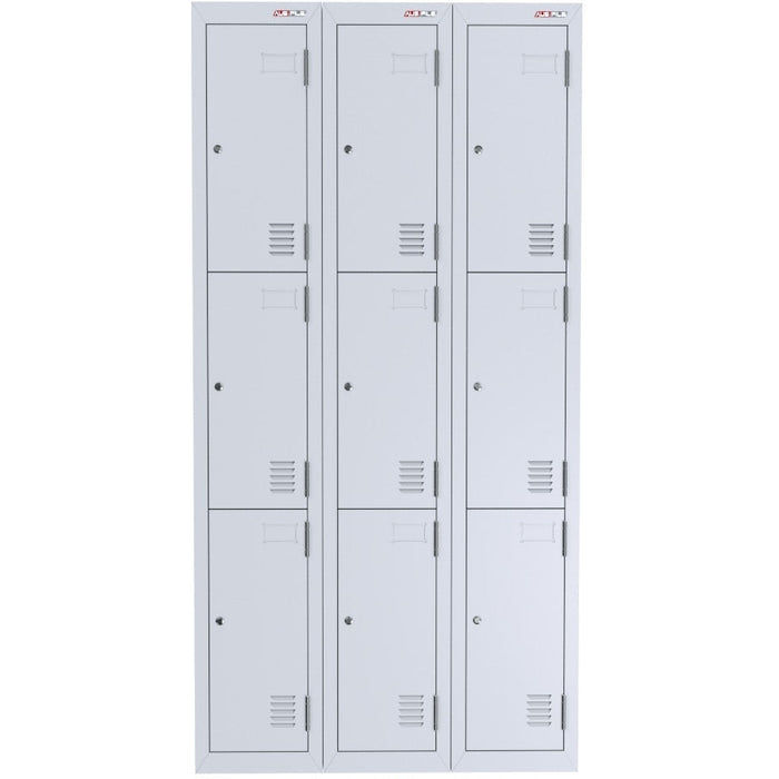 A-File 3 Tier Locker - Bank of 3 (9 Door Locker)