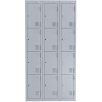 A-File 4 Tier Locker - Bank of 3 (12 Door Locker)
