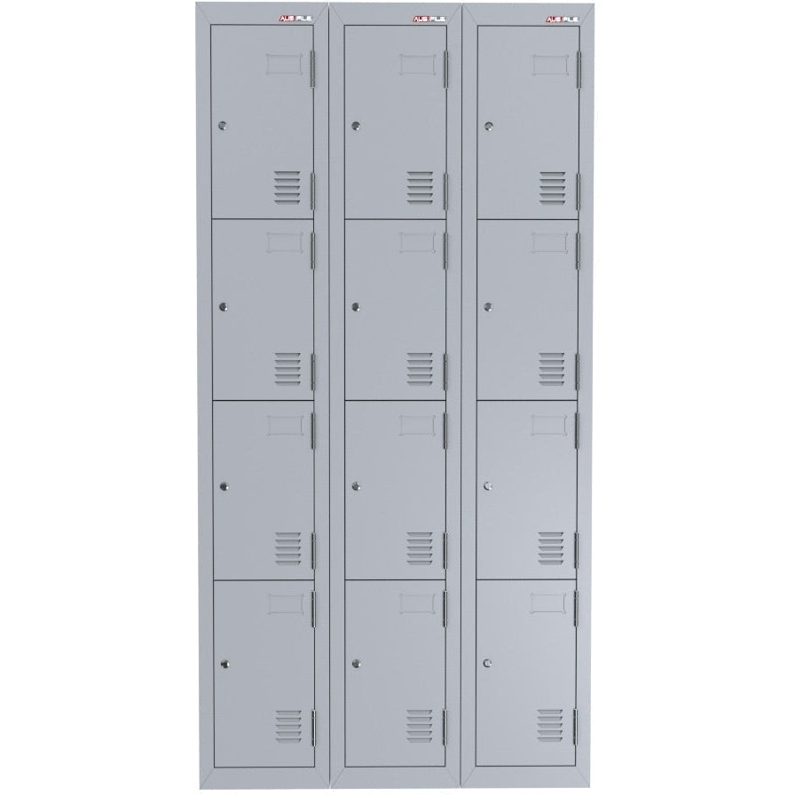 A-File 4 Tier Locker - Bank of 3 (12 Door Locker)